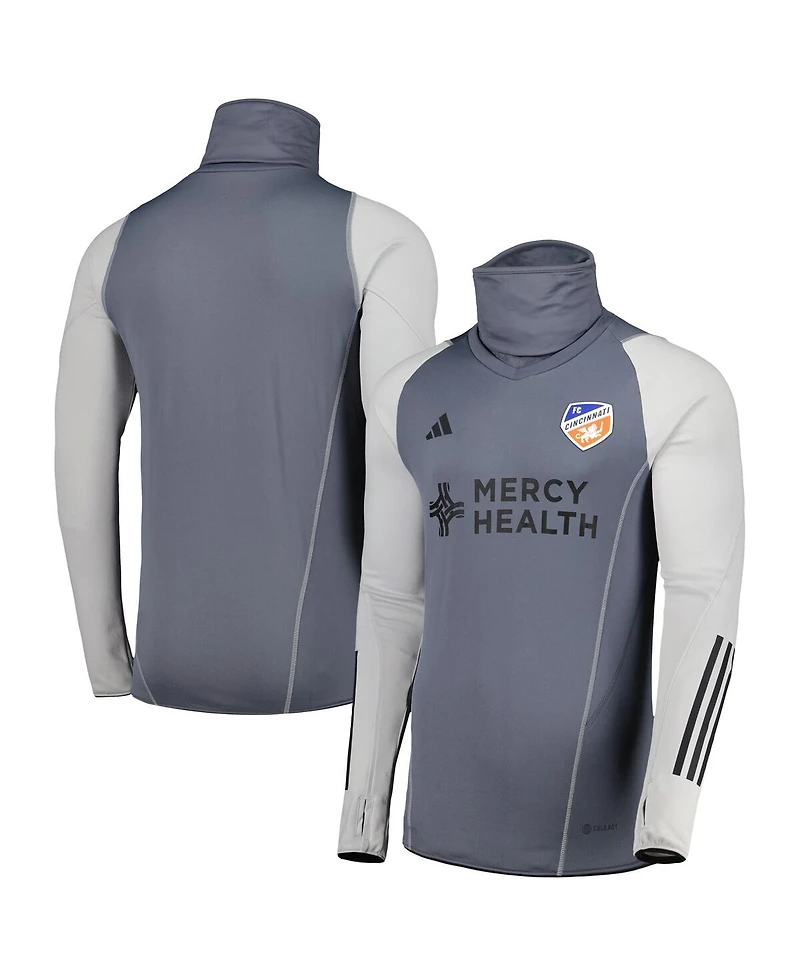 Men's adidas Gray Fc Cincinnati Warm Raglan Cold.rdy Top