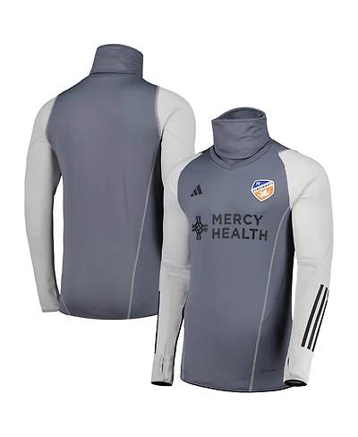 Men's adidas Gray Fc Cincinnati Warm Raglan Cold.rdy Top