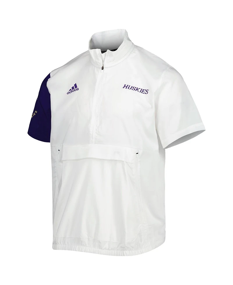 Men's adidas White Washington Huskies M Stm Aeroready Quarter-Zip Jacket