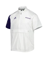 Men's adidas White Washington Huskies M Stm Aeroready Quarter-Zip Jacket