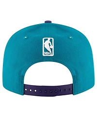 Men's New Era Teal, Purple Charlotte Hornets Official Team Color 2Tone 9FIFTY Snapback Hat