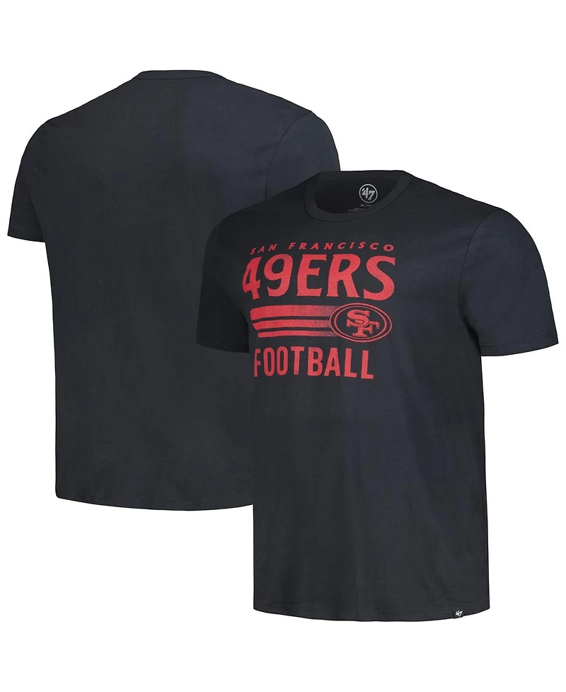 Men's '47 Brand Black Distressed San Francisco 49ers Rider Franklin T-shirt