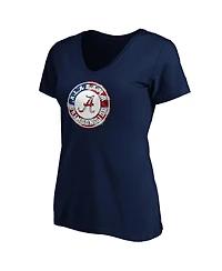 Women's Fanatics Navy Alabama Crimson Tide Banner Wave V-Neck T-shirt