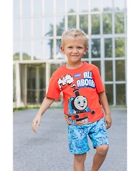 Thomas & Friends Toddler Boys Tank Engine 3 Piece Outfit Set: T-Shirt Top Shorts - Toddler|Child