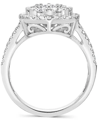 Diamond Halo Cluster Engagement Ring (1-1/2 ct. t.w.) in 14k White Gold