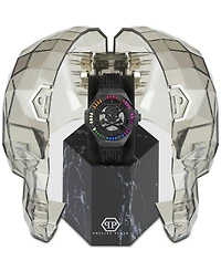 Philipp Plein Men's Automatic Skeleton Royal Black Silicone Strap Watch 46mm