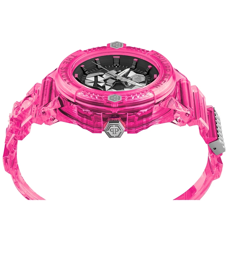 Philipp Plein Unisex The Skull Scuba Duba Pink Silicone Strap Watch 44mm