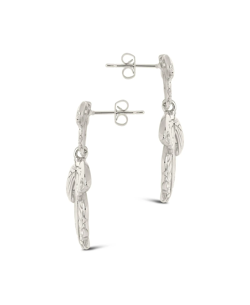 Sterling Forever Gold-Tone or Silver-Tone Butterfly Rowena Drop Studs