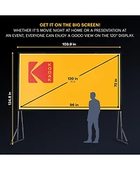 Kodak 120" Projector Screen w/Stand, Fast Fold Front Projection Screen