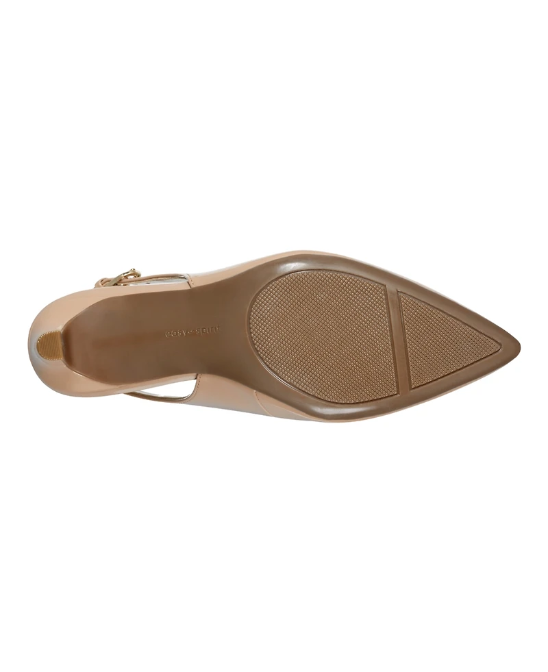 Easy Spirit Women's Raveen Stiletto Heel Slingback Dress Pumps - Medium Natural Patent