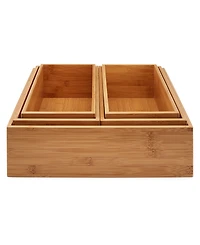 Seville Classics Bamboo 5-Piece Storage Bin Organizer Box Set