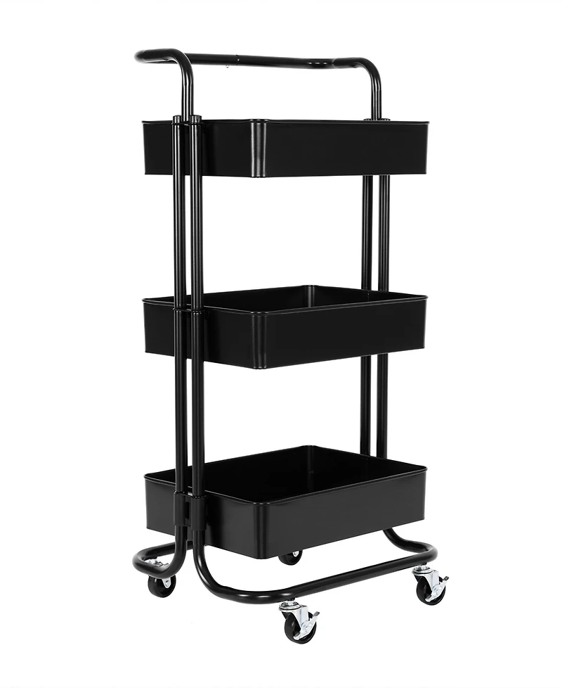 Seville Classics 3-Tier Steel Cart with Handle