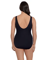 Women's Longitude Side Tie Draped Surplice One-Piece Swimsuit