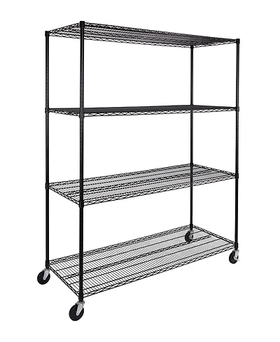 Seville Classics UltraDurable 4-Tier Nsf Steel Wire Shelving, 60" W x 24" D x 76" H