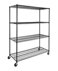 Seville Classics UltraDurable 4-Tier Nsf Steel Wire Shelving, 60" W x 24" D x 76" H