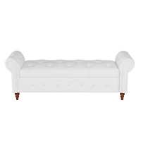 Streamdale Furniture 63" Bed Bench Cream White Fabric