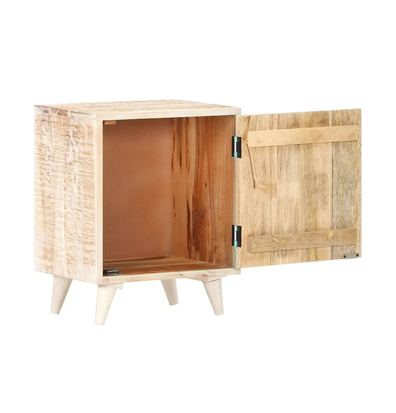 Carved Bedside Cabinet 15.7"x11.8"x19.7" Solid Acacia Wood