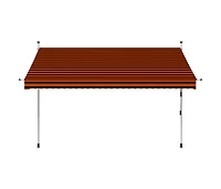 Manual Retractable Awning 118.1" Orange and Brown