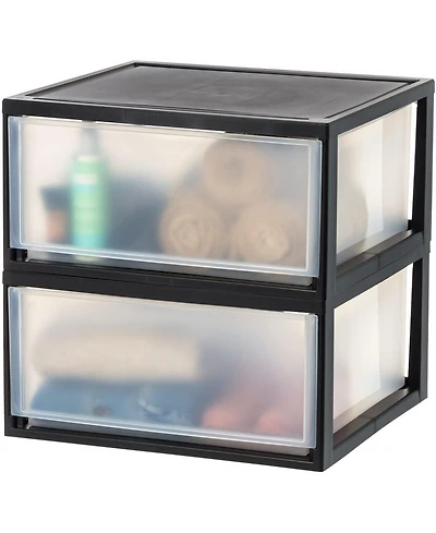 Iris Usa 47 Quart Extra Large Plastic Stacking Drawer, Stackable Storage Organizer Unit with Sliding Drawer for Bedroom Closet Garage Craft Room Dorm
