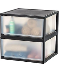 Iris Usa 47 Quart Extra Large Plastic Stacking Drawer, Stackable Storage Organizer Unit with Sliding Drawer for Bedroom Closet Garage Craft Room Dorm