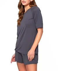 iCollection Women's 2Pc. Raglan Top and Short Pajama Set