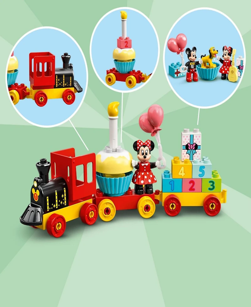 Lego Duplo 10941 Disney Junior Mickey & Minnie Birthday Train Toy Building Set with Pluto Minifigure