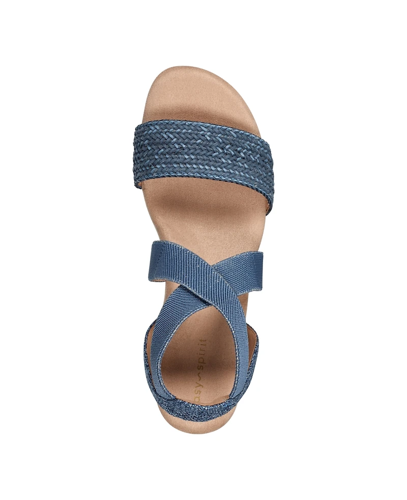 Easy Spirit Women's Lorena Woven Strappy Wedge Sandals