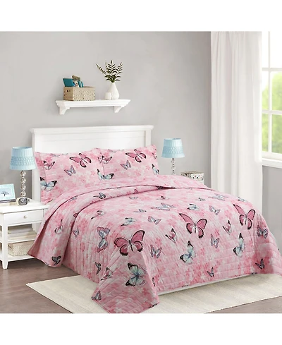 MarCielo Kids Girls Quilt Set Bedspread Coverlet Set A77 - Twin