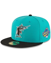 Men's New Era Aqua Florida Marlins World Series Wool 59FIFTY Fitted Hat