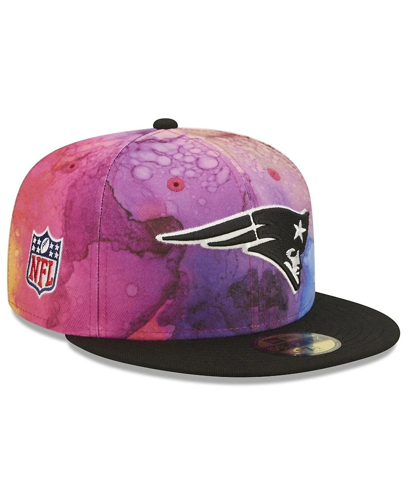 Men's New Era Pink, Black England Patriots 2022 Nfl Crucial Catch 59FIFTY Fitted Hat