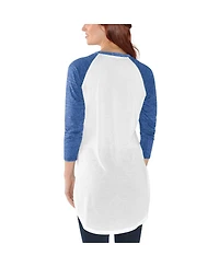 Women's G-iii 4Her by Carl Banks White, Royal Super Bowl Lviii Tailgate Raglan 3/4 Sleeve T-shirt
