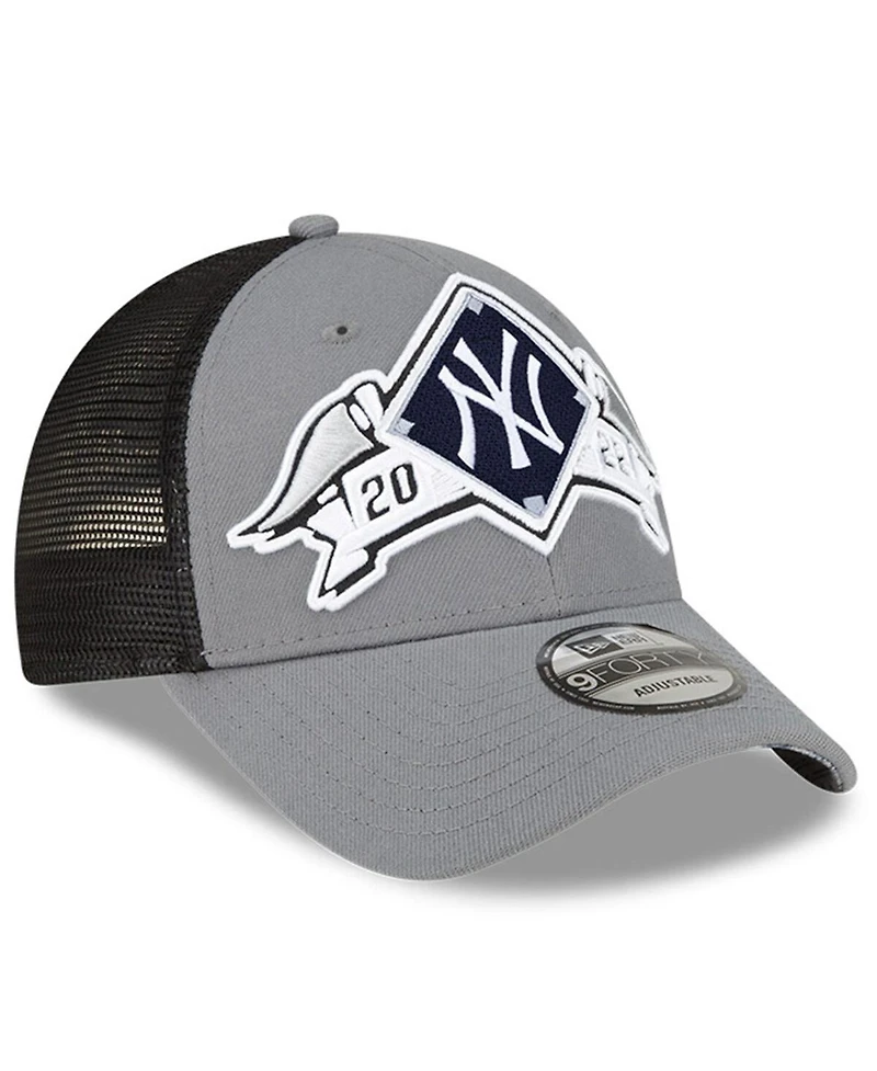 Men's New Era Gray New York Yankees 2022 Division Series Winner Locker Room 9FORTY Snapback Hat