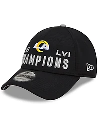 Youth Boys and Girls New Era Black Los Angeles Rams Super Bowl Lvi Champions Locker Room Trophy Collection 9FORTY Snapback Adjustable Hat