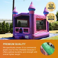 JumpOrange Purplish Commercial Grade Bounce House for Kids and Adults (with Blower), Basketball Hoop, Outdoor Indoor, Birthday Party Rental, Big Infla