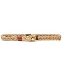 Lauren Ralph Women's Leather-Trim Rope Toggle Skinny Belt