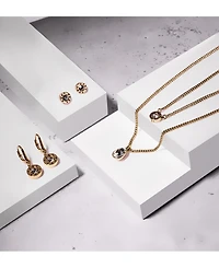 Dkny Crystal Logo Drop Earrings