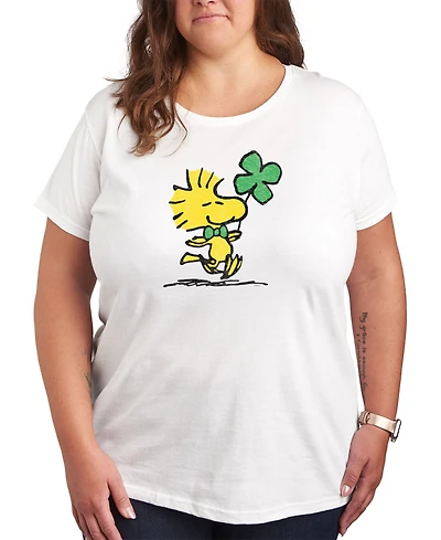 Air Waves Trendy Plus Peanuts Woodstock St. Patrick's Day Graphic T-shirt