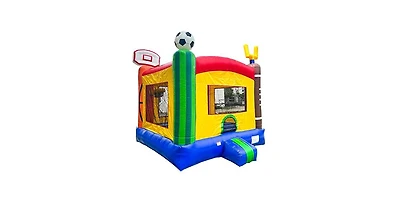 HeroKiddo Sports Commercial Grade Bounce House for Kids and Adults (with Blower), Basketball Hoop, Outdoor Indoor, Birthday Party, Rental Quality, Big