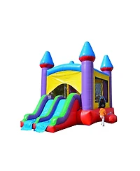 HeroKiddo Jelly Bean Castle Commercial Grade Bounce House with Dual Slide (with Blower), Kids and Adults, Basketball Hoop, Inflatable, Outdoor Indoor,