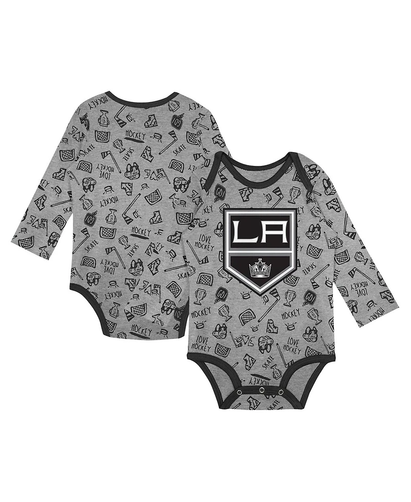 Baby Boys and Girls Gray Los Angeles Kings Dynamic Defender Long Sleeve Bodysuit