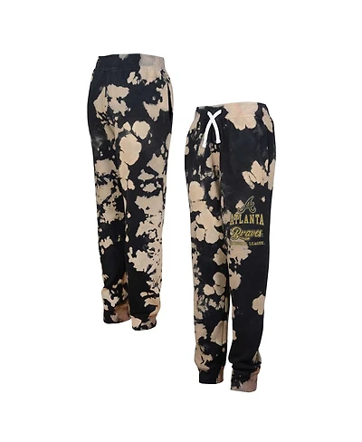 Big Boys Black Distressed Atlanta Braves Lose Yourself Fleece Pants