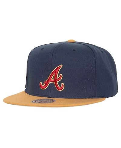 Men's Mitchell & Ness Navy Atlanta Braves Work It Snapback Hat