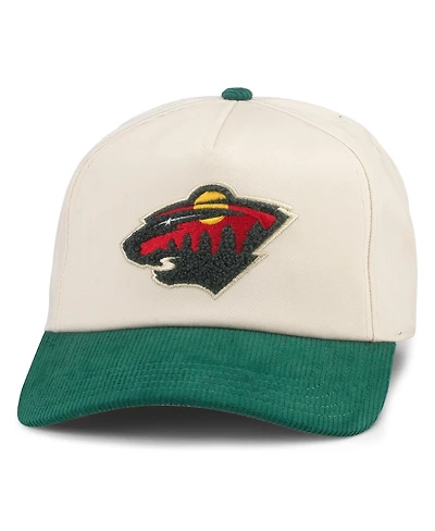 Men's American Needle Cream, Green Minnesota Wild Burnett Adjustable Hat