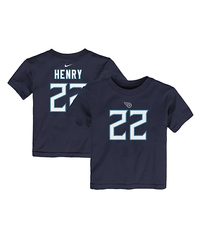 Toddler Boys and Girls Nike Derrick Henry Navy Tennessee Titans Player Name and Number T-shirt