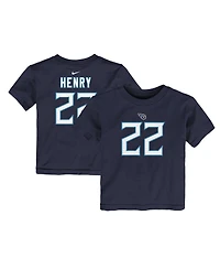 Toddler Boys and Girls Nike Derrick Henry Navy Tennessee Titans Player Name and Number T-shirt
