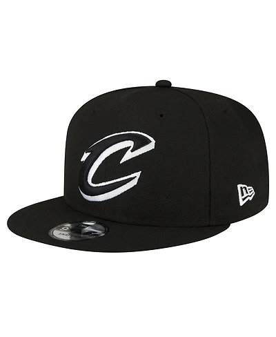 Men's New Era Cleveland Cavaliers Black and White 9FIFTY Snapback Hat