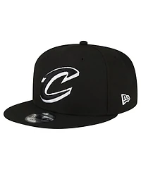 Men's New Era Cleveland Cavaliers Black and White 9FIFTY Snapback Hat