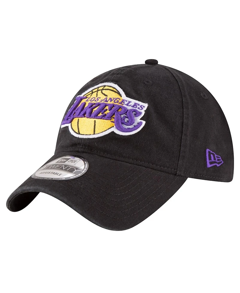Men's New Era Black Los Angeles Lakers Team 2.0 9TWENTY Adjustable Hat