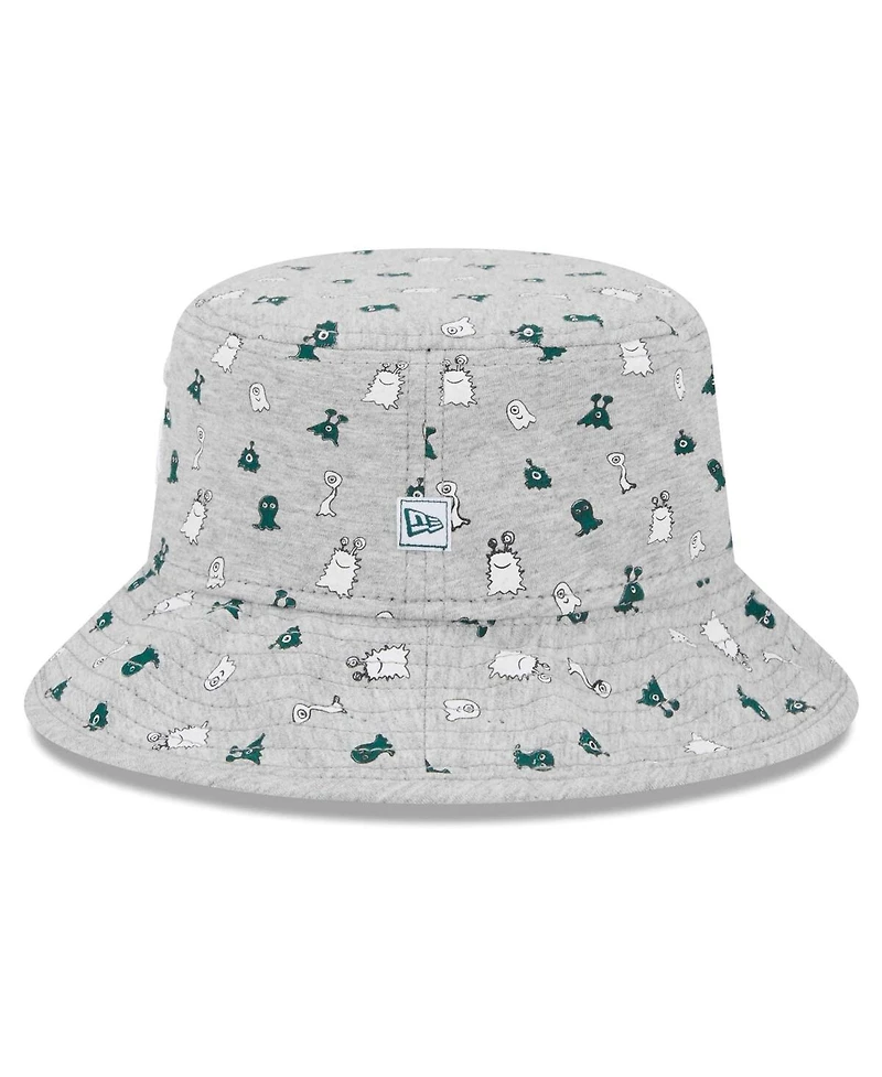 Toddler Boys and Girls New Era Heather Gray Michigan State Spartans Critter Bucket Hat