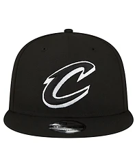 Men's New Era Cleveland Cavaliers Black and White 9FIFTY Snapback Hat